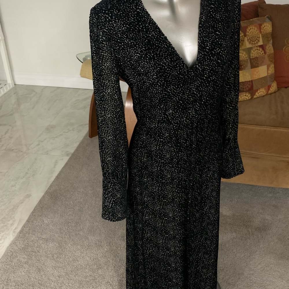 Club Monaco Elegant Black and White Women's Midi Dress
